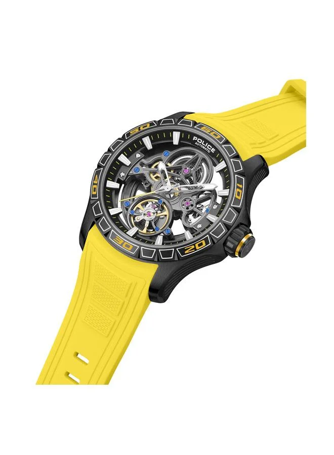 بوليس Spirit Gunmetal Dial Silicone Strap Analog Watch for Men, 45mm